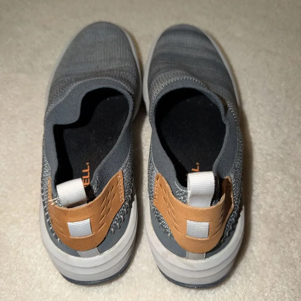 Merrell Shoes Mens 8 Gray Gridway Moccasin Boulder Knit Vibram Slip On
